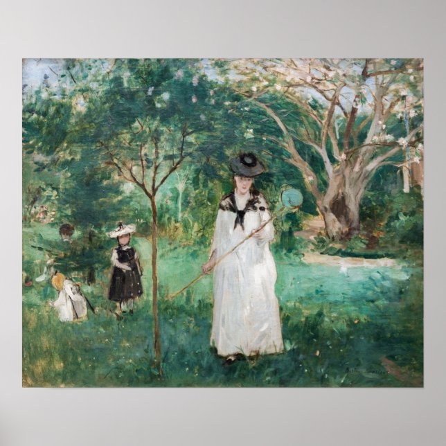 Affiche Berthe Morisot - La chasse aux papillons (Devant)