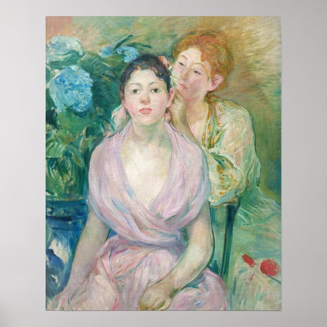 Affiche Berthe Morisot - L'Hortensia / Les Deux Sœurs (Devant)