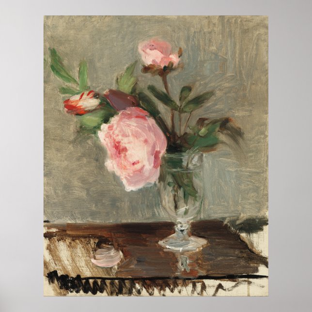 Affiche Berthe Morisot, Peonies esthétiques peinture  (Devant)