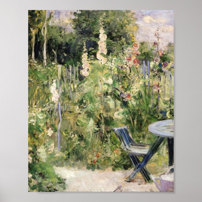 Affiche Berthe Morisot - Tremieres Rose Hollyhocks 1884 (Devant)