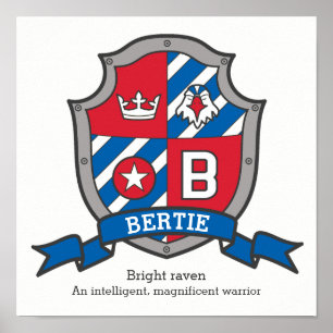 Affiche Bertie lettre B signification du nom de garçon aff