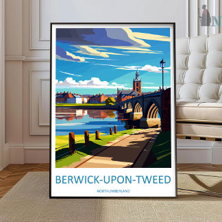 Affiche Berwick-Upon-Tweed Travel Print Wall Art Berwick-U