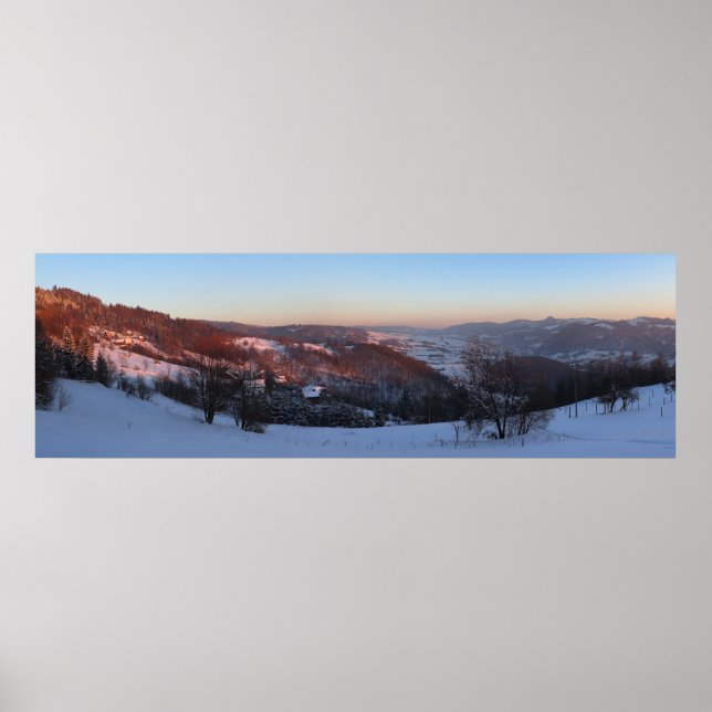 Affiche Beskid Sądecki Sunset panorama (Devant)