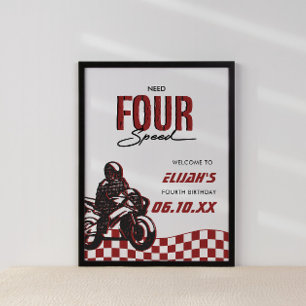 Affiche Besoin de 4 Speed Boys Quatrième Dirt Vélo Anniver