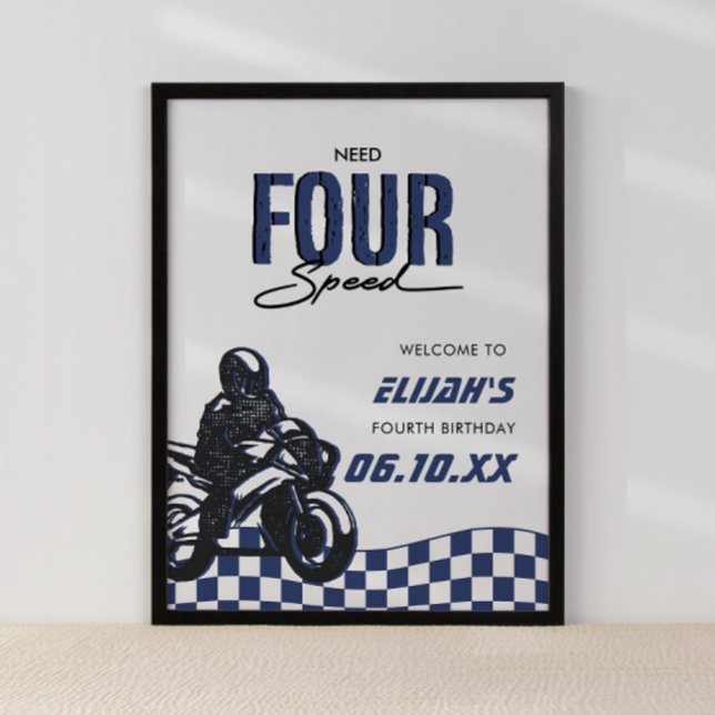 Affiche Besoin de 4 Speed Boys Quatrième Dirt Vélo Anniver (Créateur téléchargé)