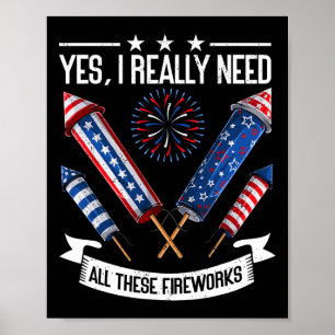 Affiche Besoin de tous ces feux d'artifice Fête de l'Indép
