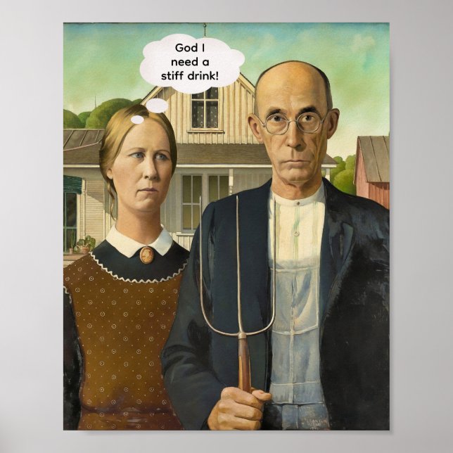 Affiche Besoin d'un verre stiff -- American Gothic (Devant)