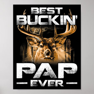 Affiche Best Buckin' Pap Ever Tee Deer Hunting Bucking Fat