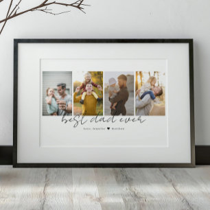 Affiche Best Dad Ever 4 Photos Collage Custom