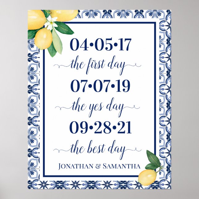 Affiche Best Day Wedding Date Yes Day Mediterranean (Devant)