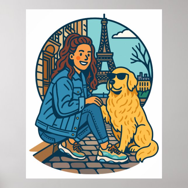 Affiche Best Dog Mom Ever in Paris (Devant)