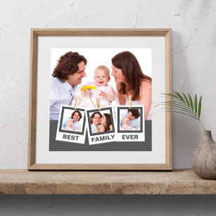 Affiche Best Family Ever Custom Instagram 4 Photo Collage