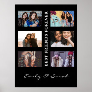 Affiche Best Friend Forever Custom 6 Collage photo et nom