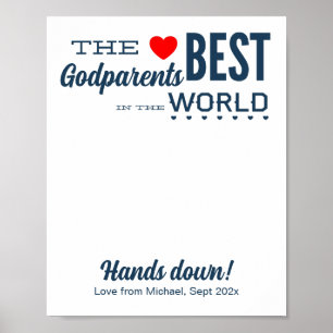 Affiche Best Godparents Custom Handprint Art Modèle