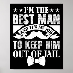 Affiche Best Man Mariage Groom Funny Bachelor Stag Party M