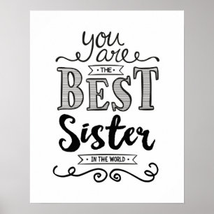 Affiche Best Sister in the World Art Imprimer
