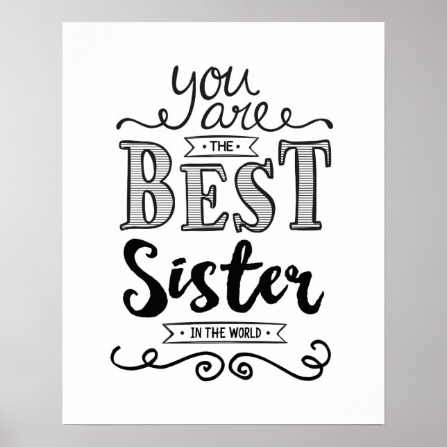 Affiche Best Sister in the World Art Imprimer (Devant)