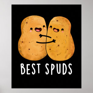 Affiche Best Spuds Funky Best Buddies Potato Pun Dark BG