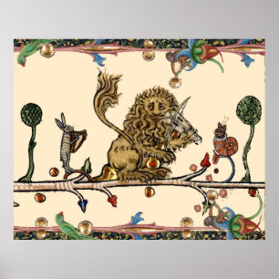 Affiche BESTIAIRE MÉDIÉVAL FAIIT DE LA MUSIQUE Violoniste