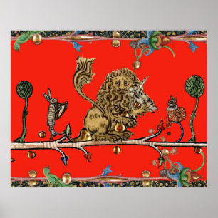 Affiche BESTIAIRE MÉDIÉVAL FAIIT DE LA MUSIQUE Violoniste