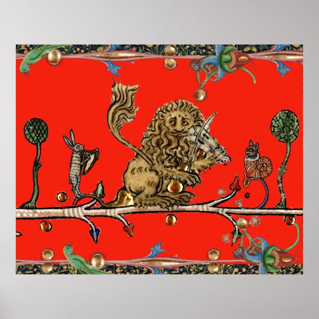 Affiche BESTIAIRE MÉDIÉVAL FAIIT DE LA MUSIQUE Violoniste  (Devant)