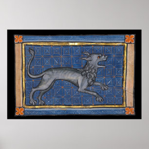 Affiche Bestiaire médiéval Hyena c. 1270