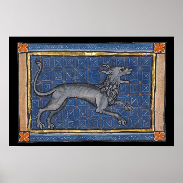 Affiche Bestiaire médiéval Hyena c. 1270 (Devant)