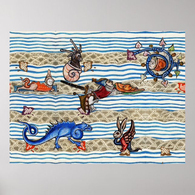 AFFICHE BESTIAIRE MÉDIÉVAL, MONSTRES DE MER IMAGINAIRES AN (Devant)