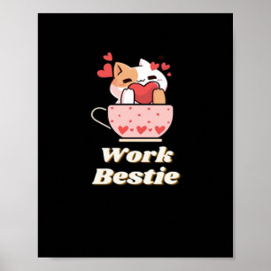 Affiche Bestie de travail Aide émotionnelle Cotravailleur,