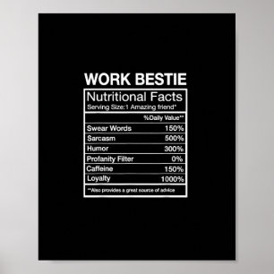 Affiche Bestie de travail amusant Définition, Coworker Hil