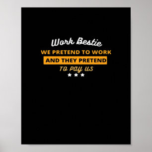 Affiche Bestie de travail Funny Coworker Citation classiqu
