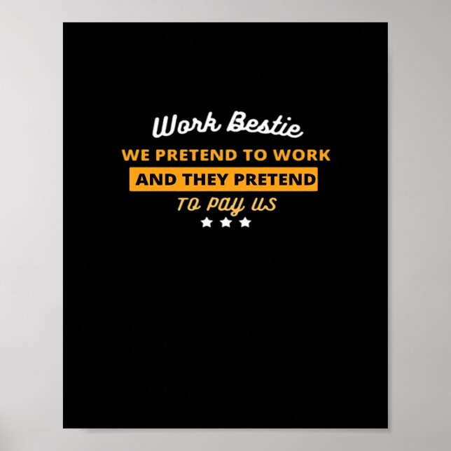 Affiche Bestie de travail Funny Coworker Citation classiqu (Devant)