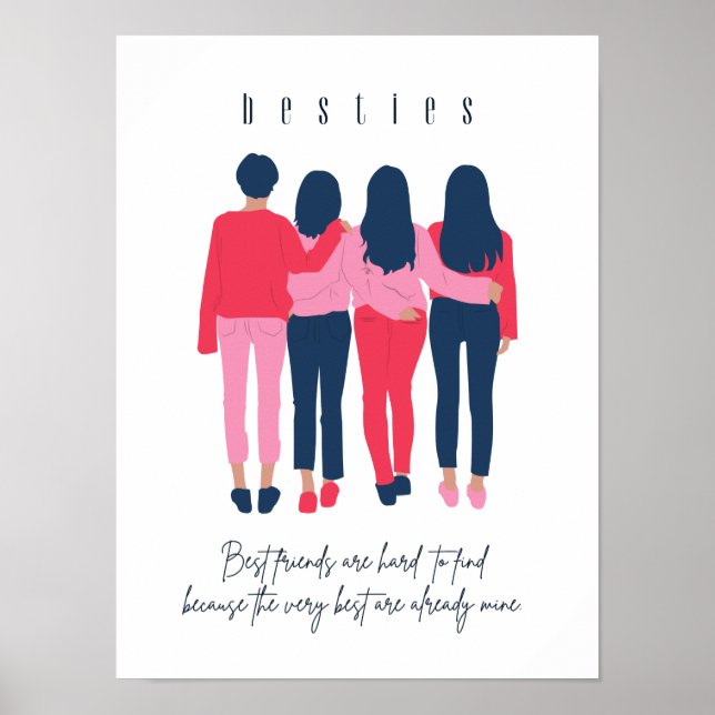 Affiche Besties Best Friend Poem Citation Dit (Devant)