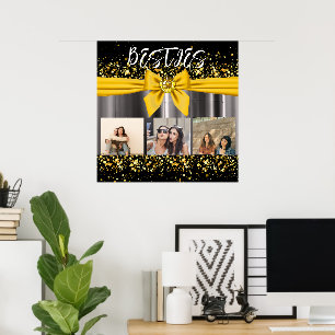 Affiche Besties Best Friends Photo Collage BFF Stylish Bow