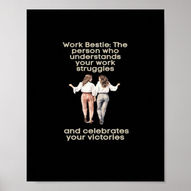 Affiche Besties de travail classique drôle mème (Devant)