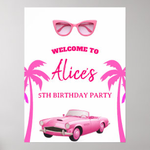 Affiche Besties Malibu Pink Doll Plage Anniversaire