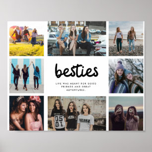 Affiche Besties Meilleur ami Citation Collage photo
