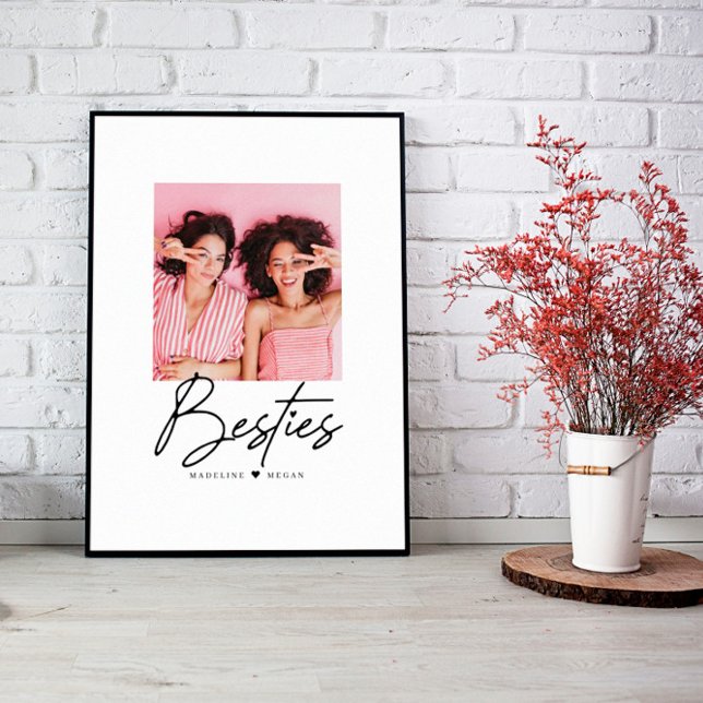 Affiche Besties Script Photo Best Friends Heart (Créateur téléchargé)