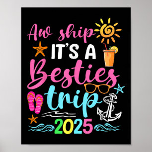 Affiche Besties Trip 2025 Friend Cruise Trip Summer Vacati