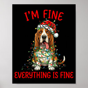 Affiche Bet Hound Dog Noël Je vais bien Tout va bien