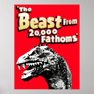 Affiche Bête De 2000 Fathoms Rhedosaurus Dinosaur Tri