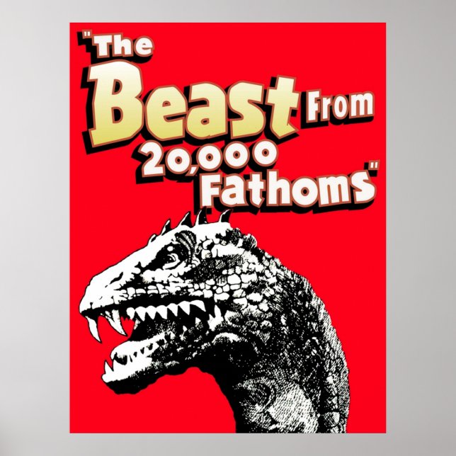 Affiche Bête De 2000 Fathoms Rhedosaurus Dinosaur Tri (Devant)