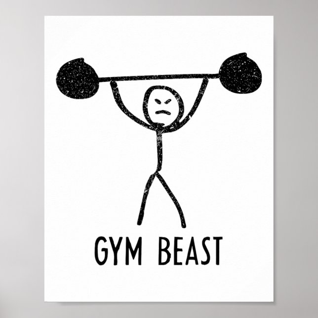 Affiche Bête de gym exercice drôle de musculation forme ph (Devant)
