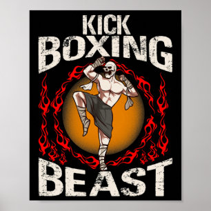 Affiche Bête de kickboxing Arts martiaux brésiliens en dét