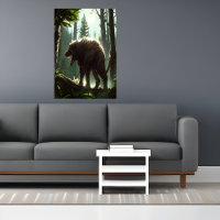 Bête de loup effrayant dans la forêt | AI Art Post