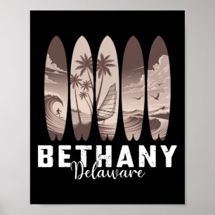 Affiche Bethany Beach Delaware Planche de surf Hommes Femm