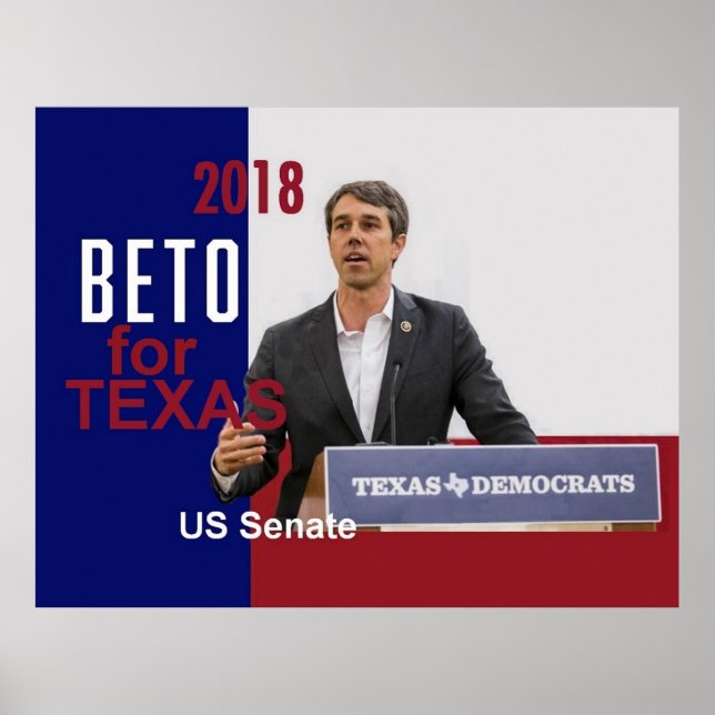 Affiche BETO O'Rourke Texas 2018 (Devant)