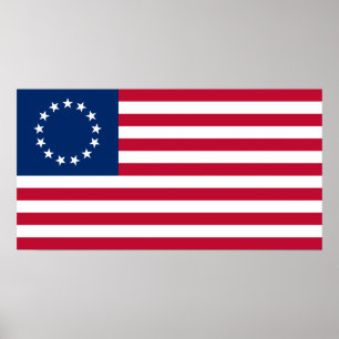 Affiche Betsy Ross Drapeau, Le Design Américain Le Plus Po