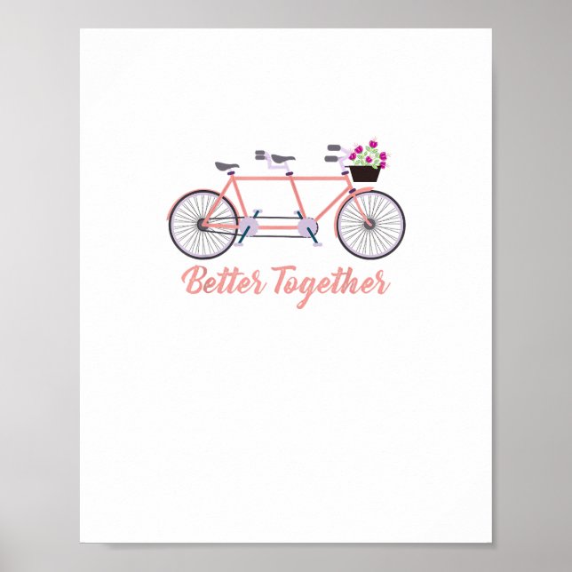Affiche Better Together Tandem Bicycle Together Modern Des (Devant)