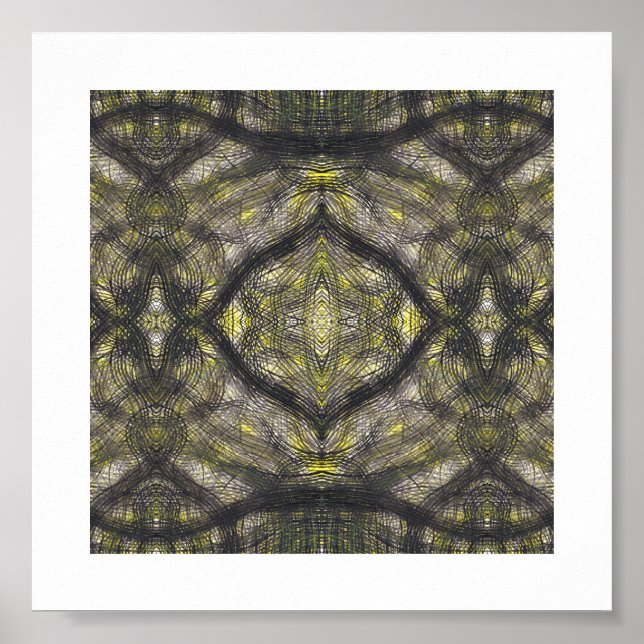 Affiche Betwixt Abstract Dark Yellow Black Watercolor Art (Devant)